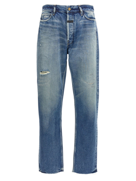 Straight 5 Pocket Jeans Blue