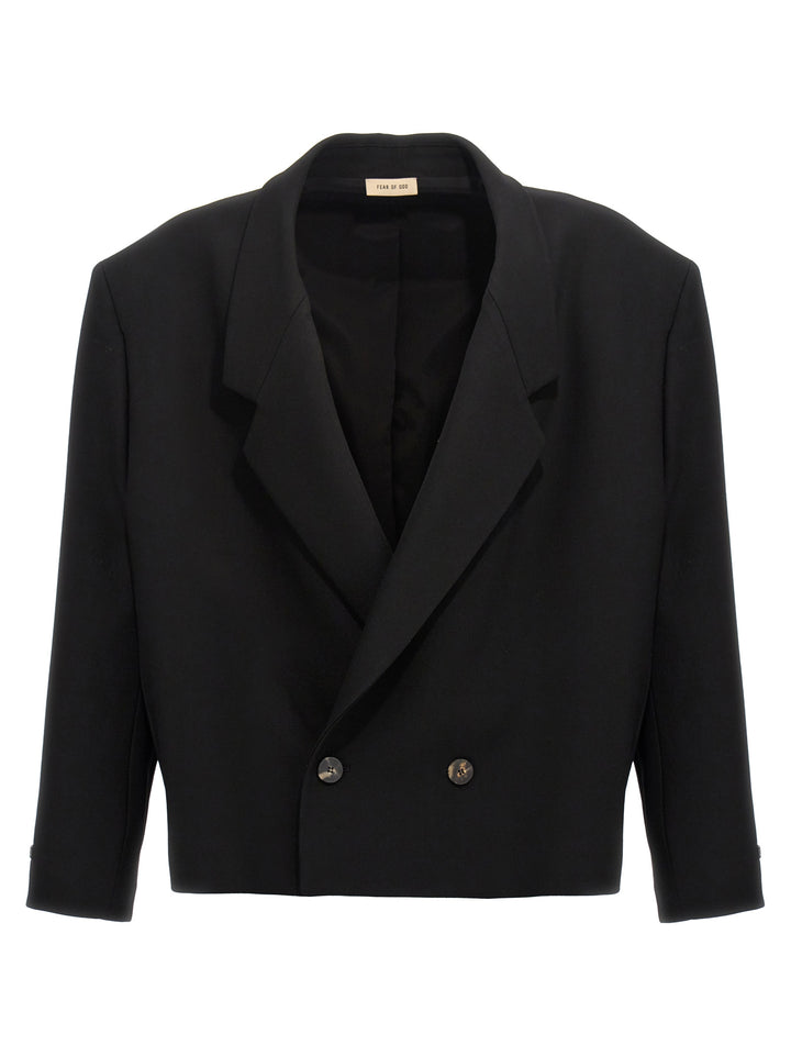 Cropped Relaxed Blazer Black