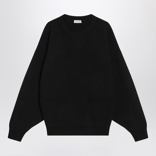 Black Crewneck Sweater In Wool