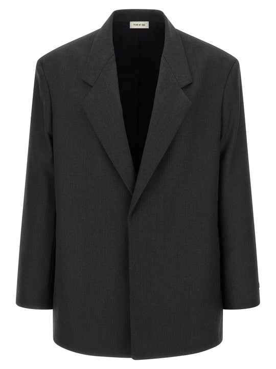 Single-Breasted Blazer Gray