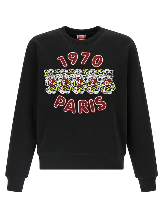 Wild Tiger Embroidered Sweatshirt Black