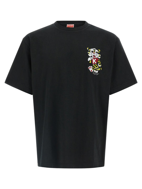 Wild Tiger Embroidered T-Shirt Black