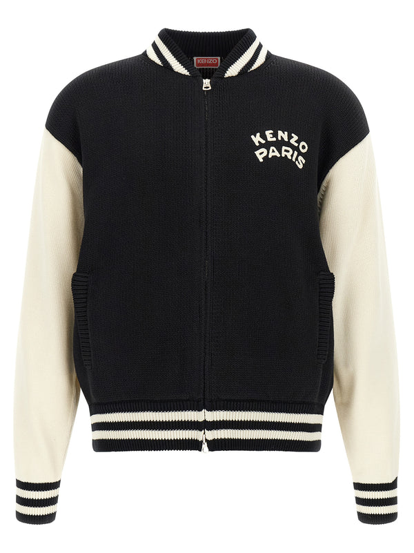Kenzo Paris Emblem Sweaters And Cardigans White/Black