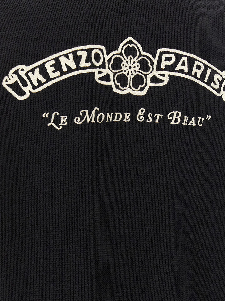Kenzo Kenzo Paris Emblem Sweaters and Cardigans - White/Black | 1c247aa8b9d466e1786f25007ad44c9c3d38fa62