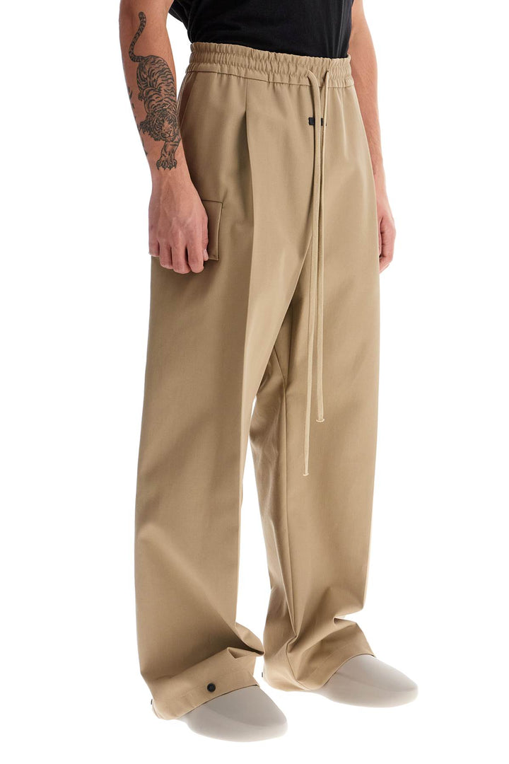 Cargo Wool And Cotton Blend Trousers