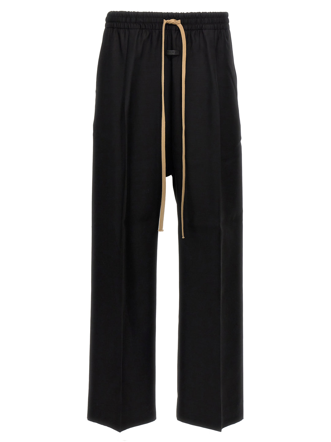 Single Pleat Wide Leg Pants Black