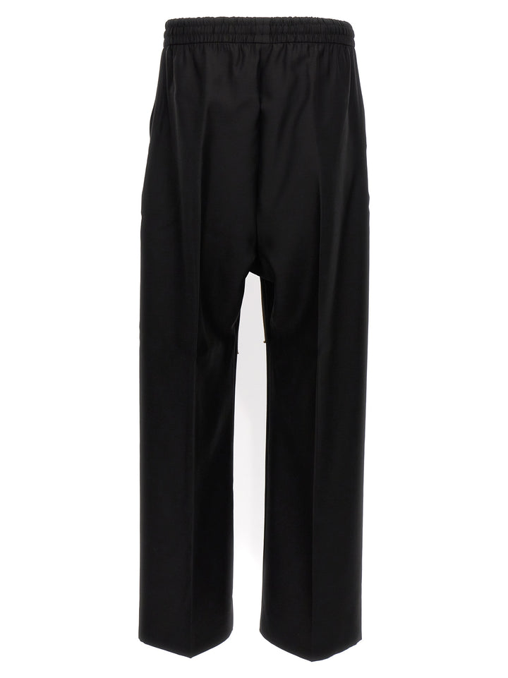 Single Pleat Wide Leg Pants Black