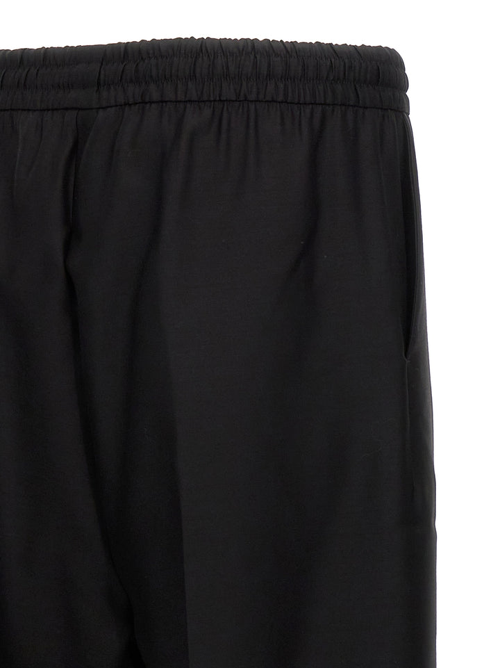 Single Pleat Wide Leg Pants Black