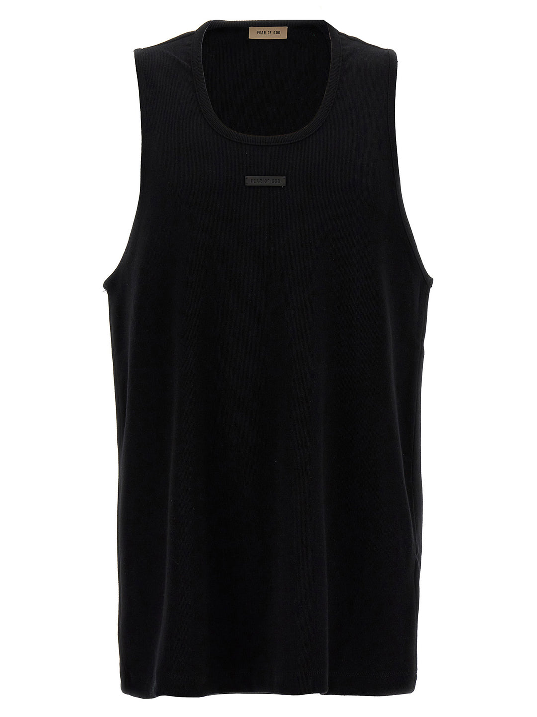 Leather Logo Patch Tank Top Tops Black