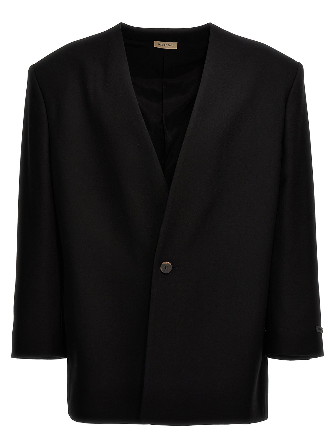 Lapeless Suit Blazer Black