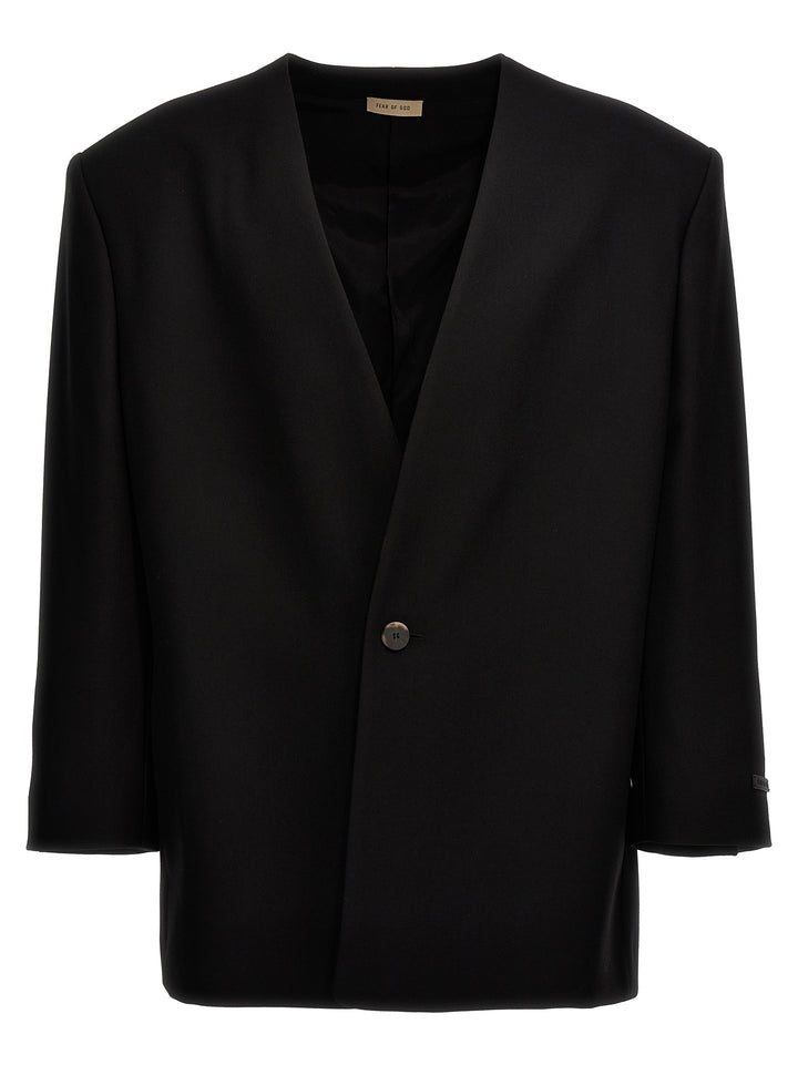 Lapeless Suit Blazer Black