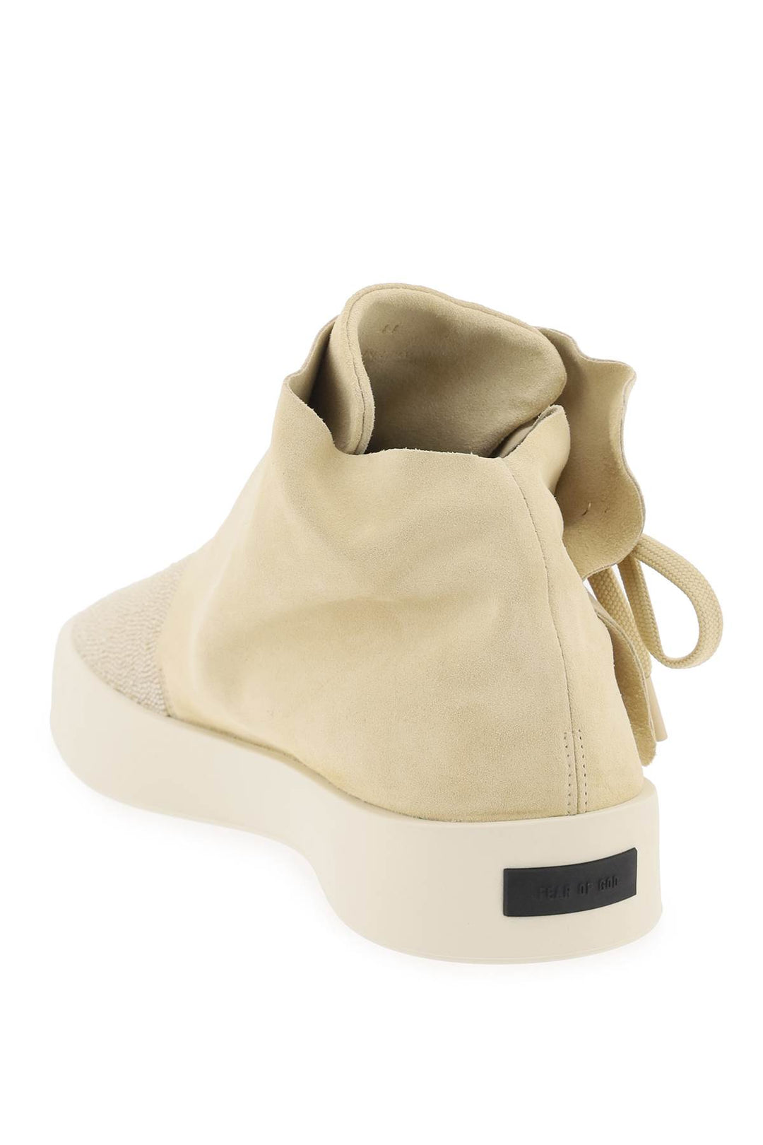 Sneakers Mid Top In Pelle Scamosciata E Perline