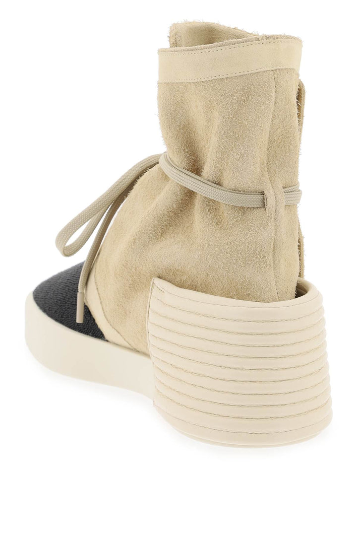 Sneakers Moc High In Pelle Scamosciata E Perline