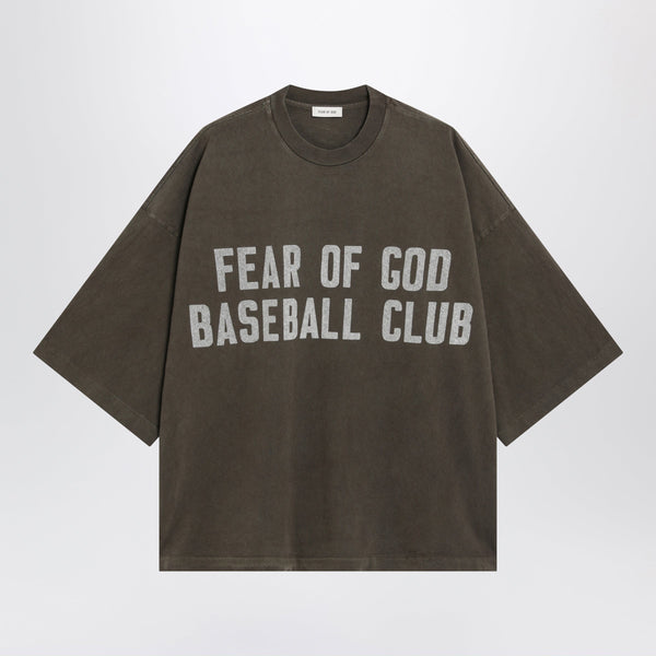 Baseball Club Heavy Cotton Jersey T-Shirt In Faded Brown