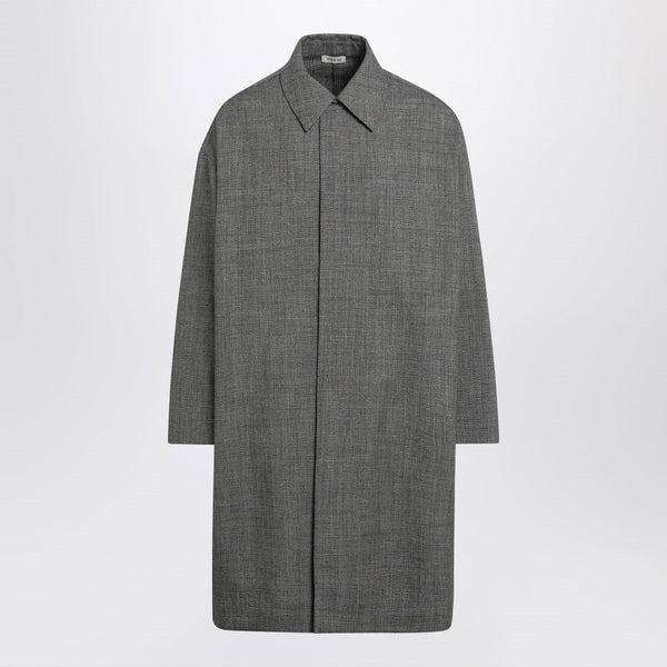 Relaxed Trench Coat In Mouliné Wool