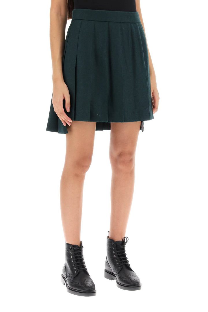 Flannel Mini Pleated Skirt