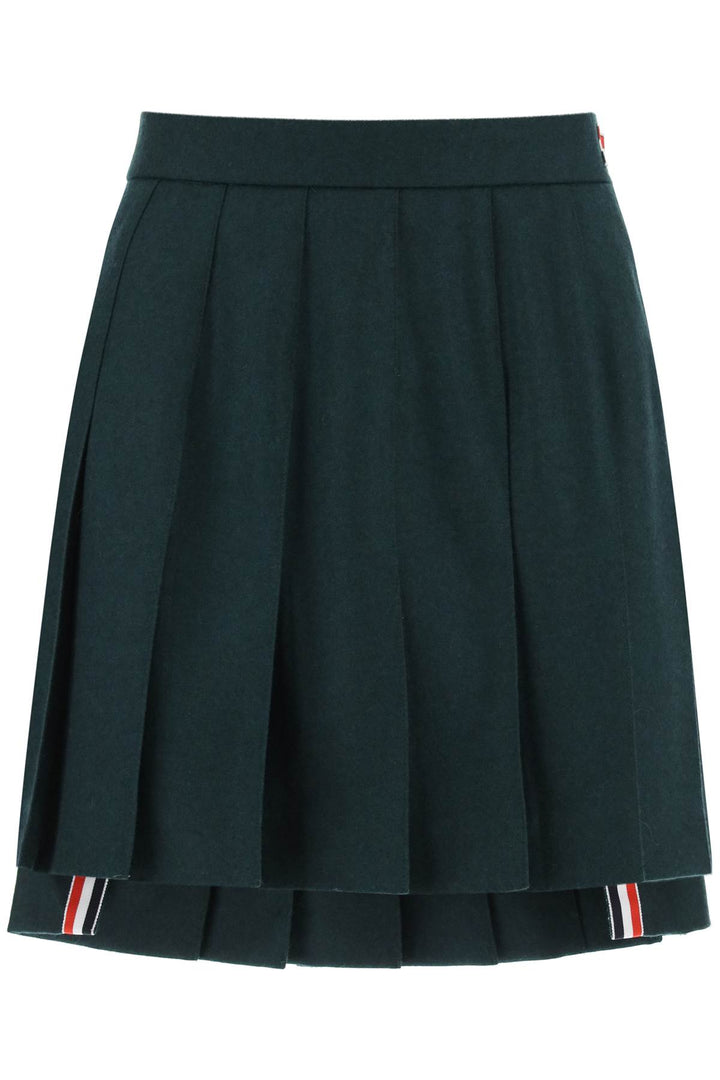 Flannel Mini Pleated Skirt