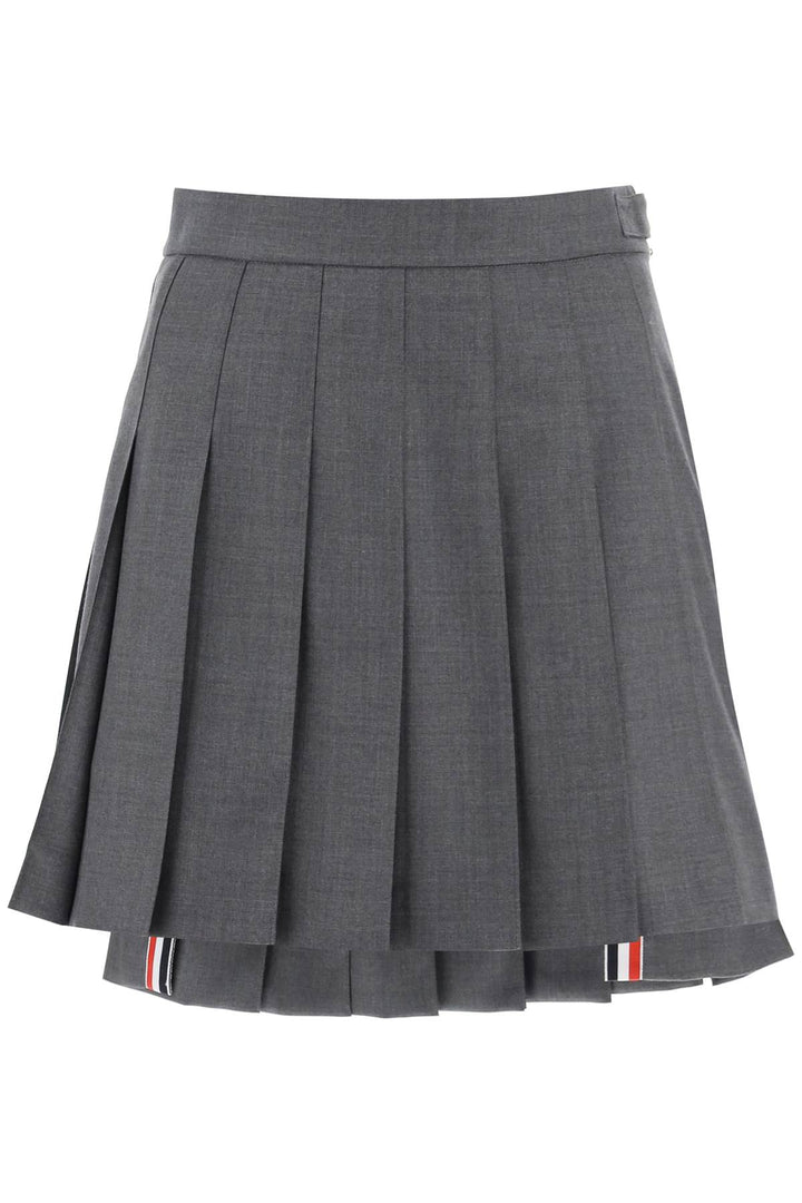 Wool Pleated Mini Skirt