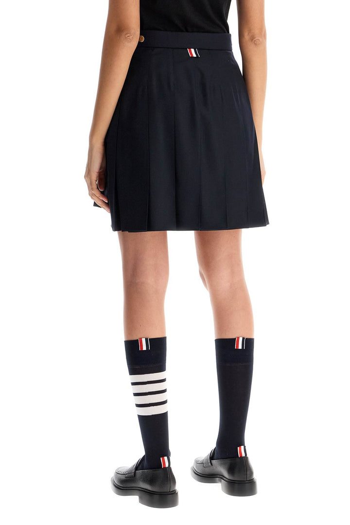 Wool Pleated Mini Skirt