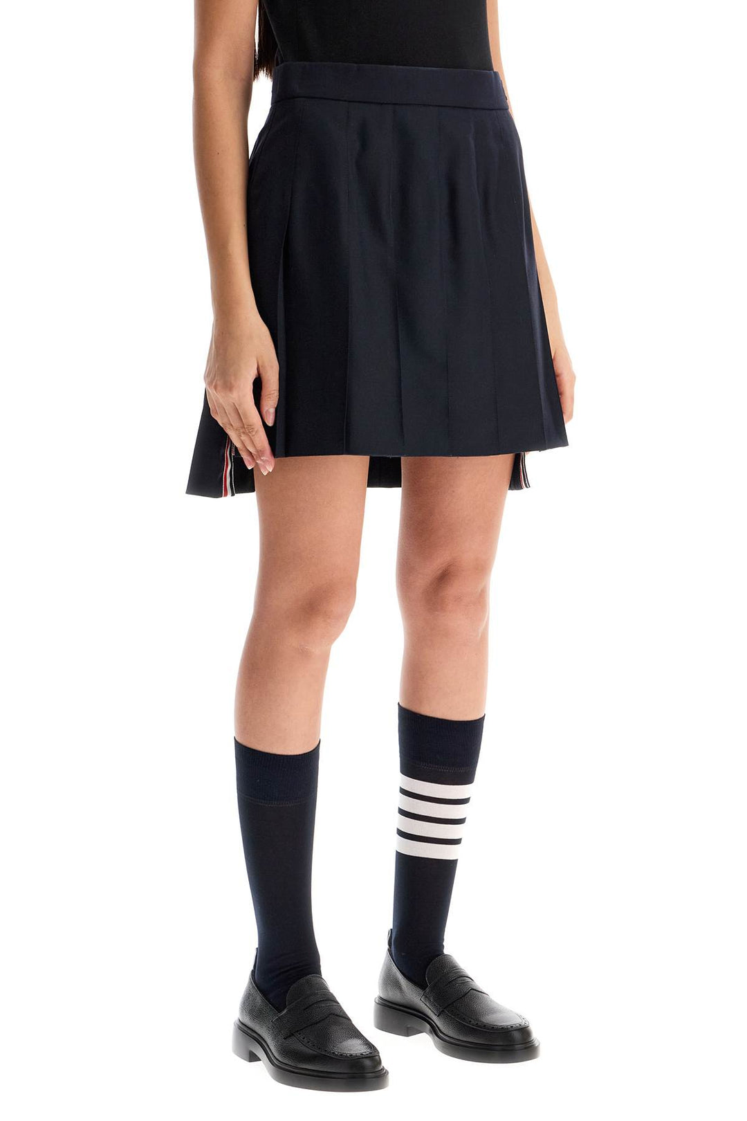 Wool Pleated Mini Skirt