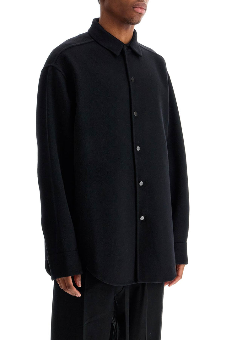 Oversized Virgin Wool Black Shirt