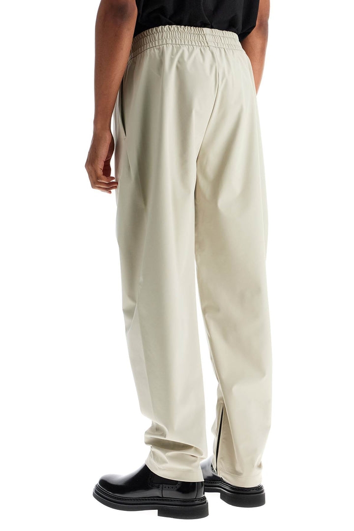 Wide Leg Nylon Track Pants In Cement