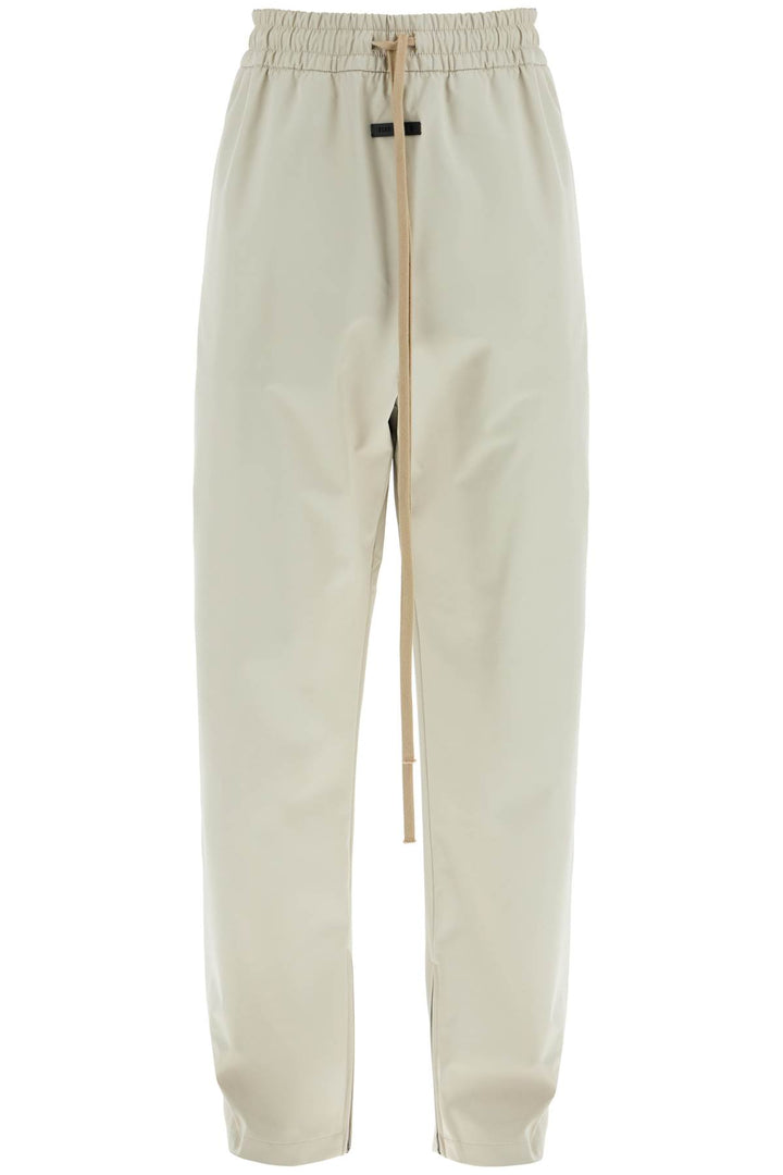 Wide Leg Nylon Track Pants In Cement