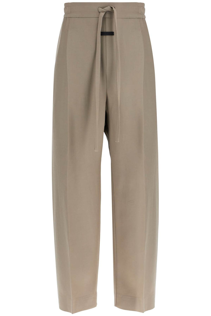 Beige Wide Leg Pants In Virgin Wool And Viscose