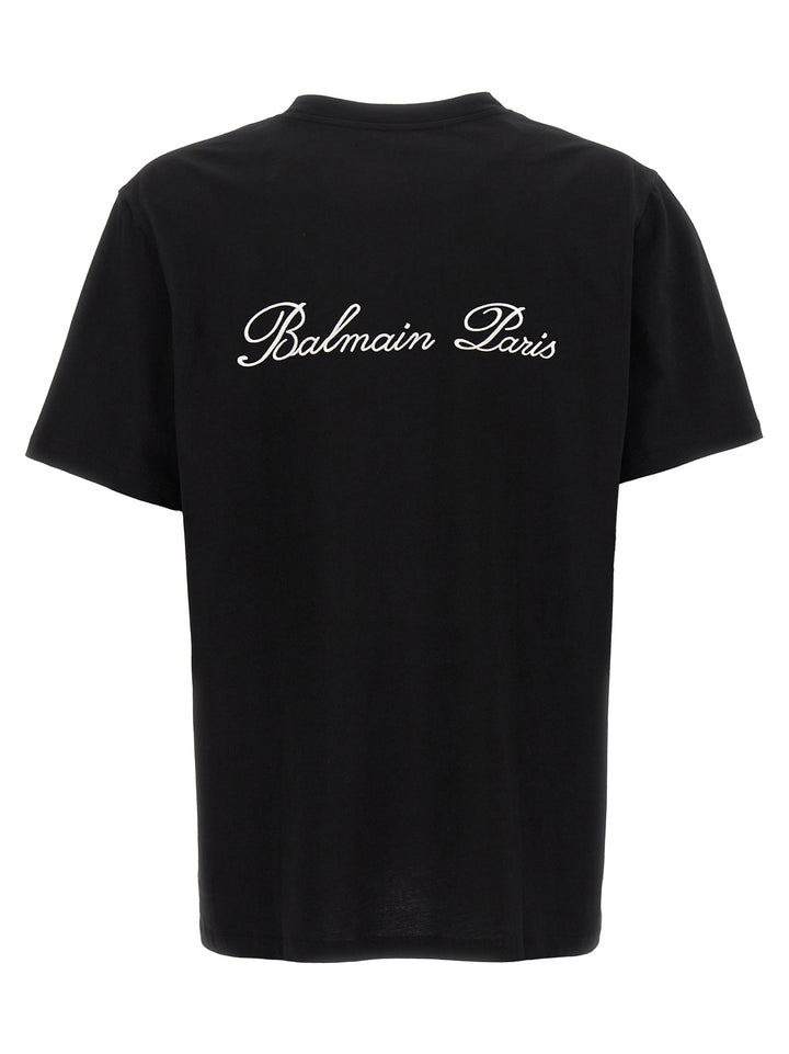 Balmain Signature T-shirt - White/Black | 52f40bd93a304c21b0adf0eefa0b65b281e966fd