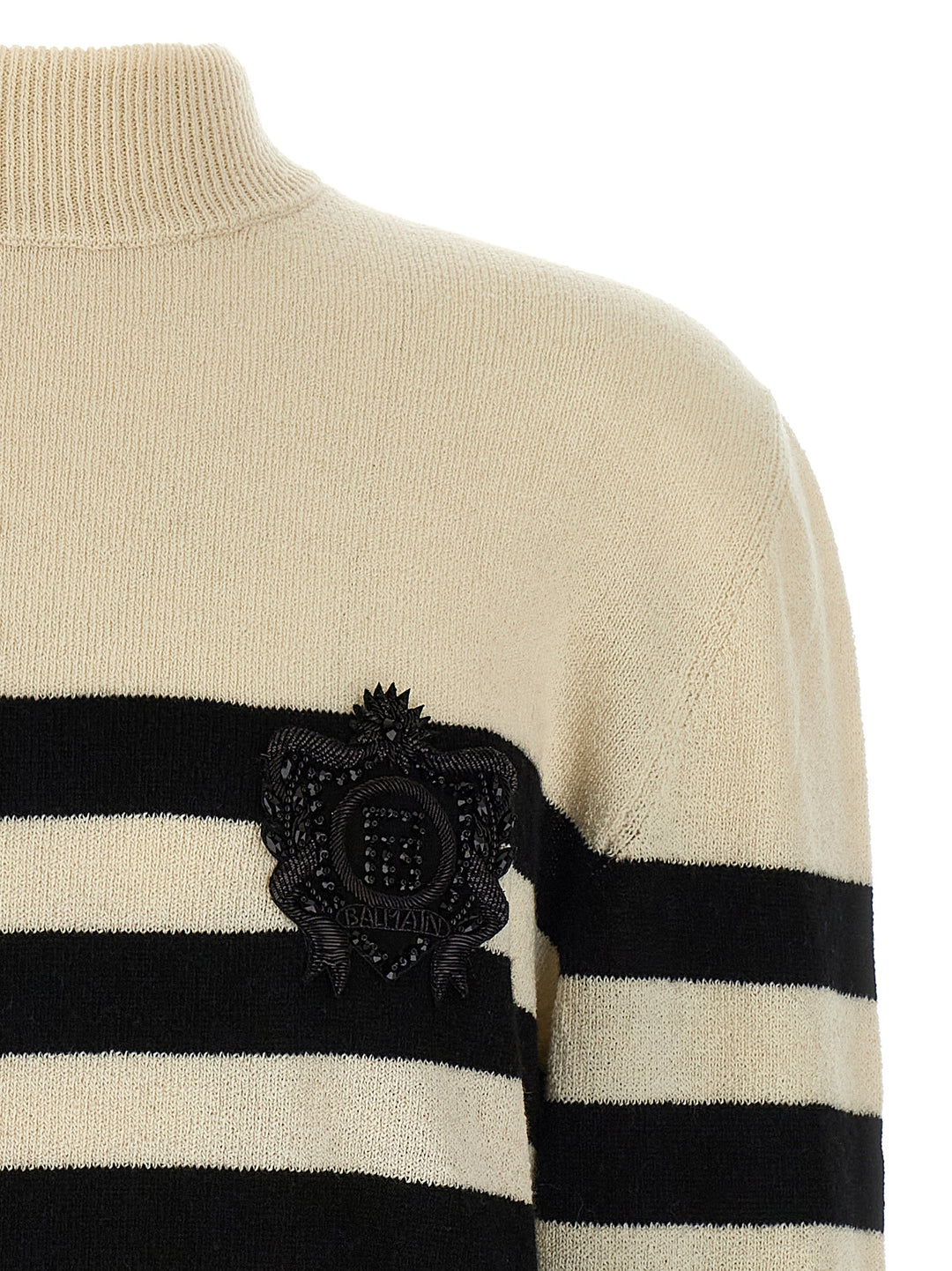 Balmain Marinière Sweaters and Cardigans - White/Black | ba64b635239ccb3730600b9771dff4d2f69589b1
