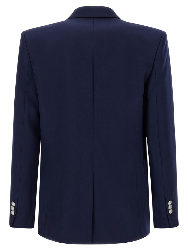 Balmain Grain De Poudre Blazer - Blue | a7e5cfe04d0afd8f17bcf8687696183e6d7e6df9