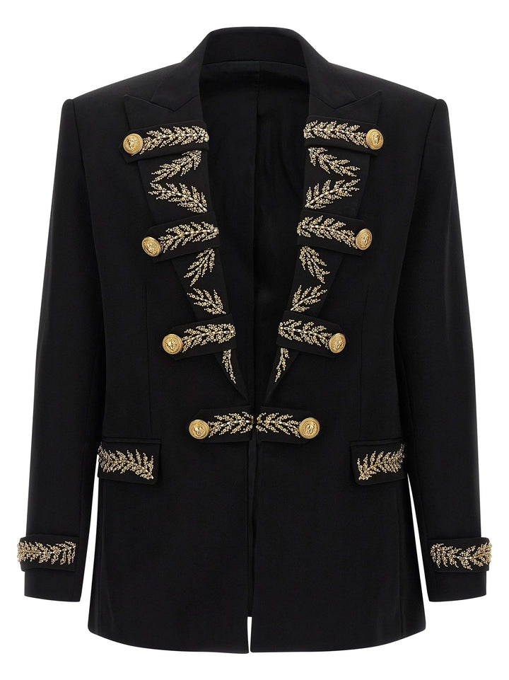 Balmain Leaf Embroidery Blazer - Black | 1aa1b0241738d63f16eedf412ce6a029e3801f65