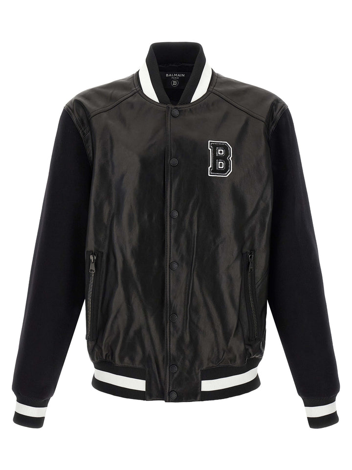 Balmain Varsity Puffer Jackets - White/Black | d51b296b116cf0464a038d900118a1fa677f6d3b