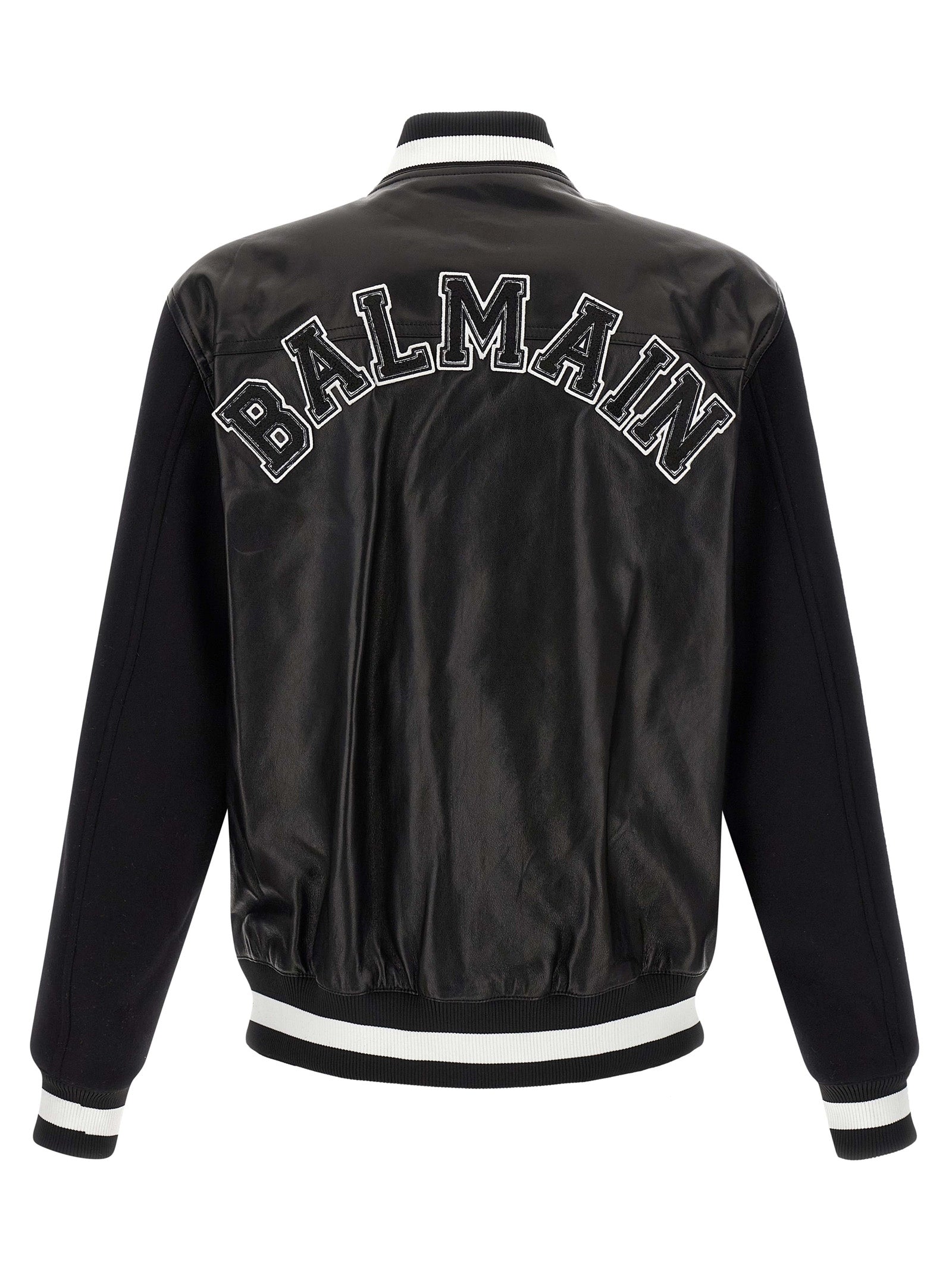 Balmain Varsity Puffer Jackets White/Black | Wanan Luxury