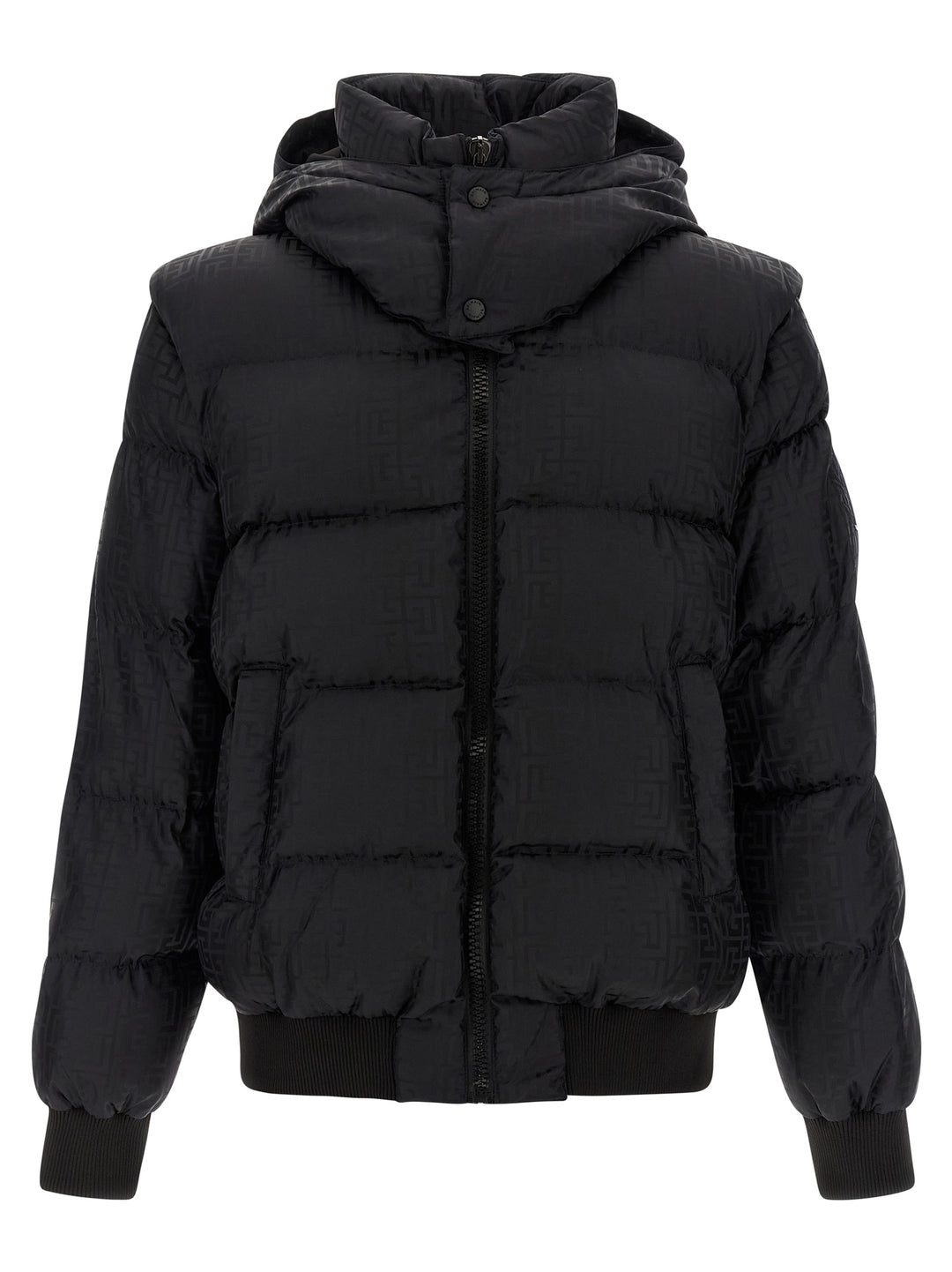 Balmain Monogram Pb Labirinto Puffer Jackets - Black | b059accfcdc20d2a1171c7b32d9b0be81fd14e8c