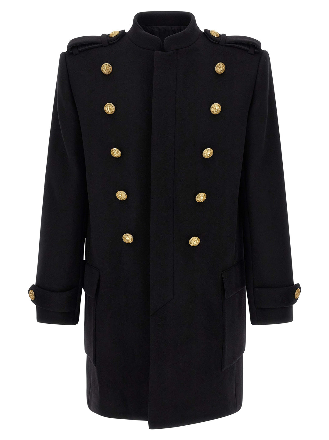Balmain Removable Plastron Coat Coats and Trench Coats - Black | f30dc5d732b64db64e8a9fffcd6662a95157160a