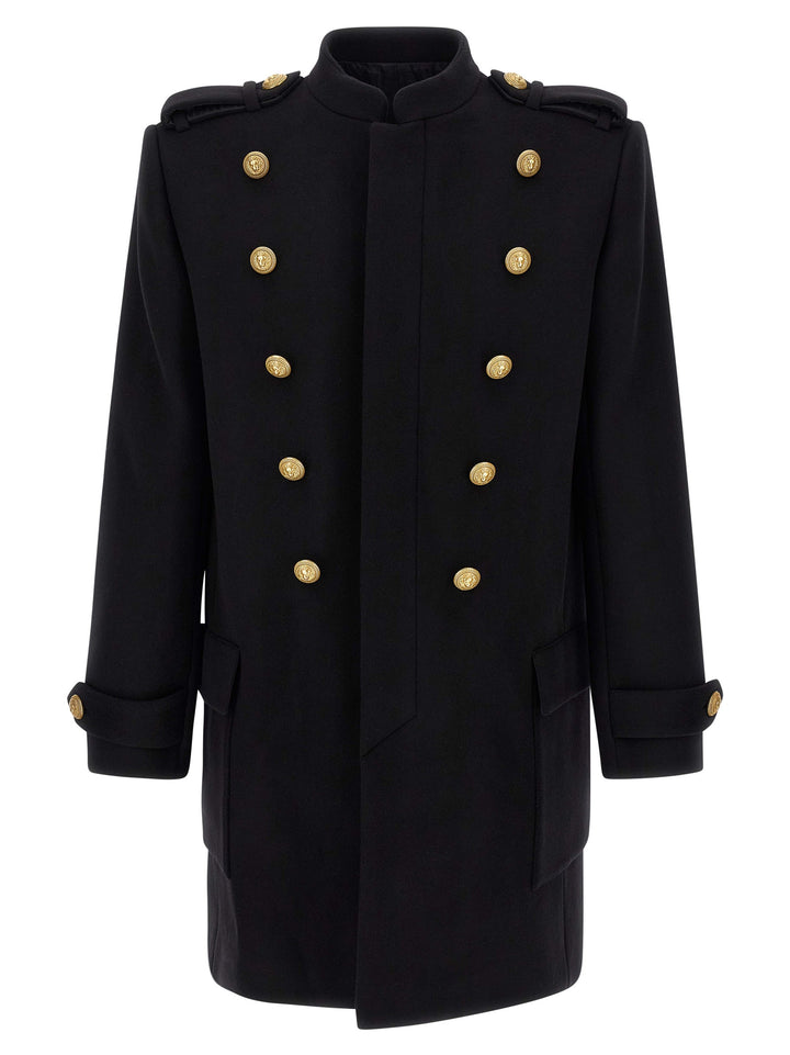 Balmain Removable Plastron Coat Coats and Trench Coats - Black | f30dc5d732b64db64e8a9fffcd6662a95157160a