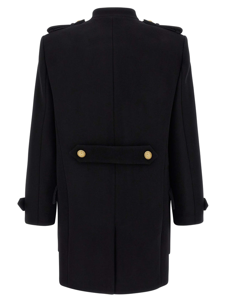 Balmain Removable Plastron Coat Coats and Trench Coats - Black | 7a9dea3c8dbad4dc7bea8d00aa9a6bc96d6d4545