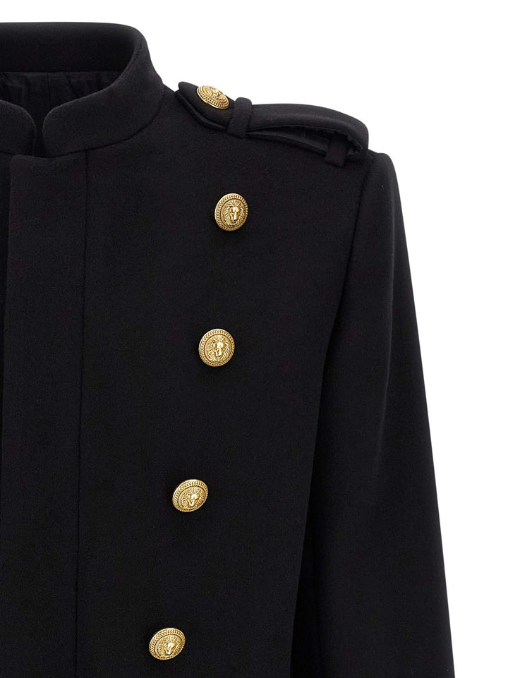 Balmain Removable Plastron Coat Coats and Trench Coats - Black | 85f7aea31a15d9979c4cdcaec11717546fafda7b