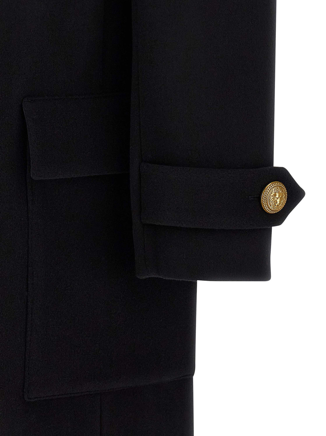 Balmain Removable Plastron Coat Coats and Trench Coats - Black | 922dd00360cad93c9a9b7eee129f75981dc5cf39