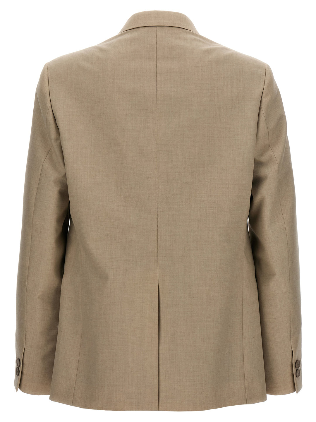 Single-Breasted Wool Blazer Beige