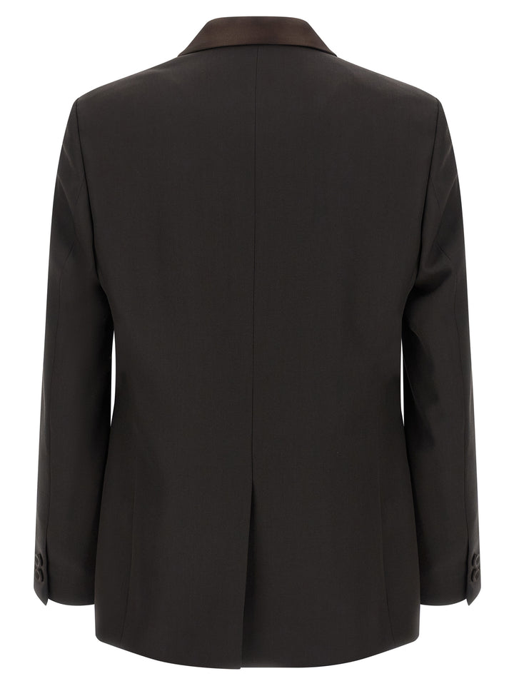 Fendi Crepe Wool Blazer - Brown | 086f69923ef46a0584af9a465d51426fb4a7d6b3