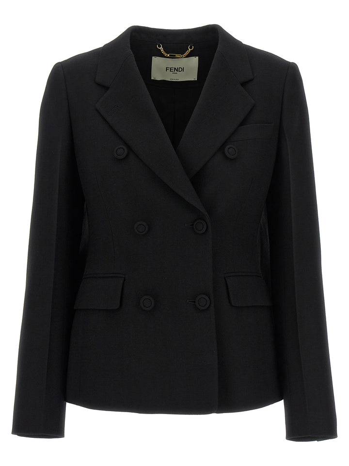 Fendi Double-Breasted Blazer BlazerS - Black | 25651d511a42049e1abd3cbee458a26d925a930d