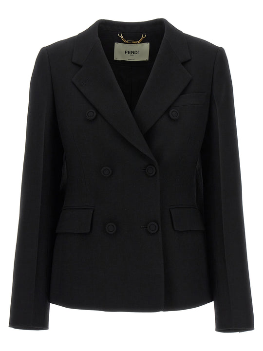 Double-Breasted Blazer Blazers Black