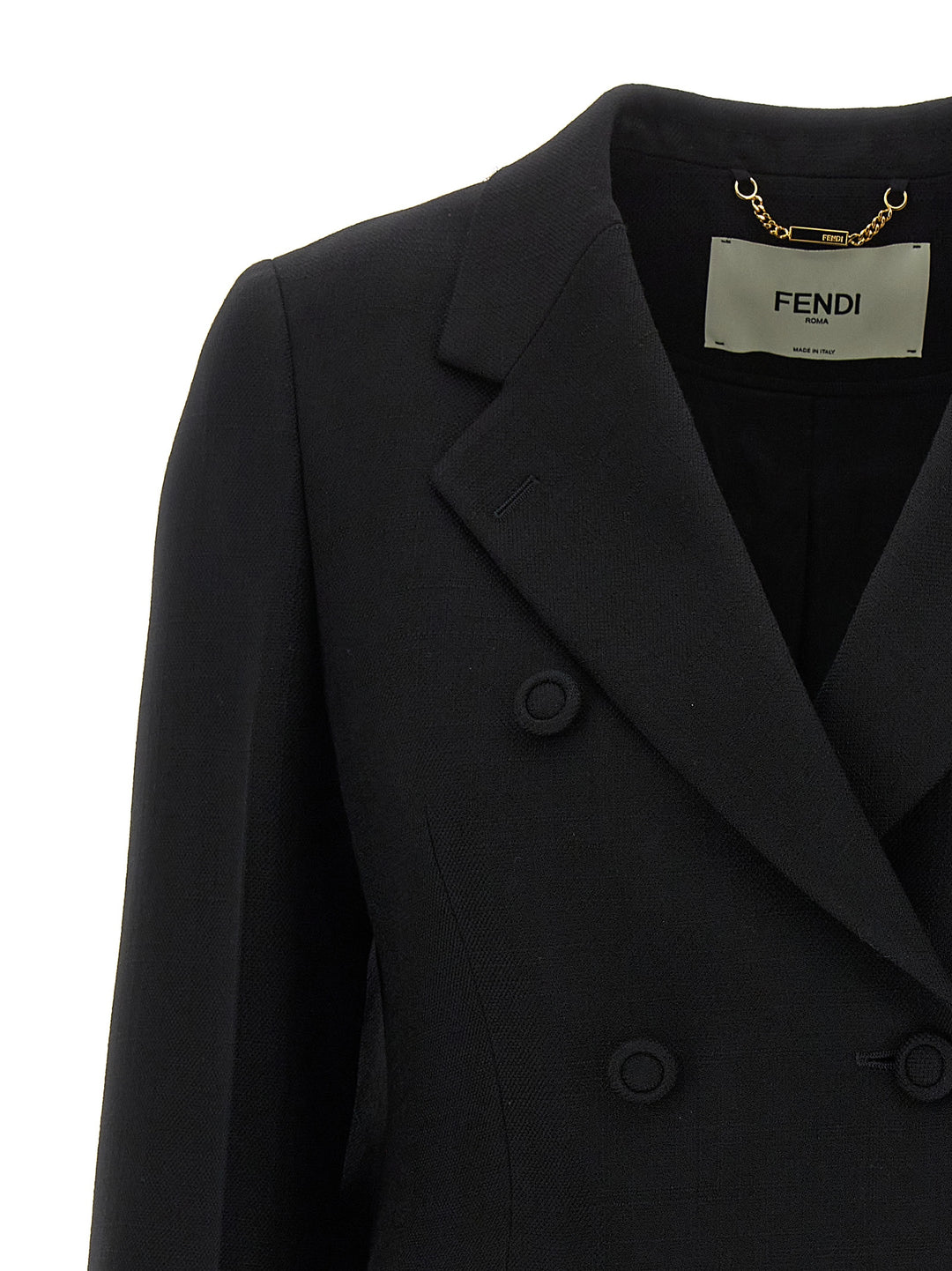 Fendi Double-Breasted Blazer BlazerS - Black | 9701a35021c9b110af5a665c88928dc8e018f6cb