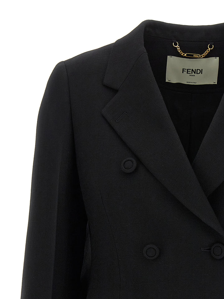 Fendi Double-Breasted Blazer BlazerS - Black | 9701a35021c9b110af5a665c88928dc8e018f6cb
