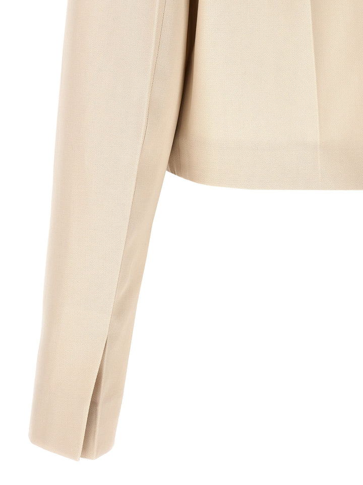 Fendi Tailored Crop Jacket BlazerS - Beige | 1a1831007c9bdb6bdeaa1b8d0a5fd84d69eb3880