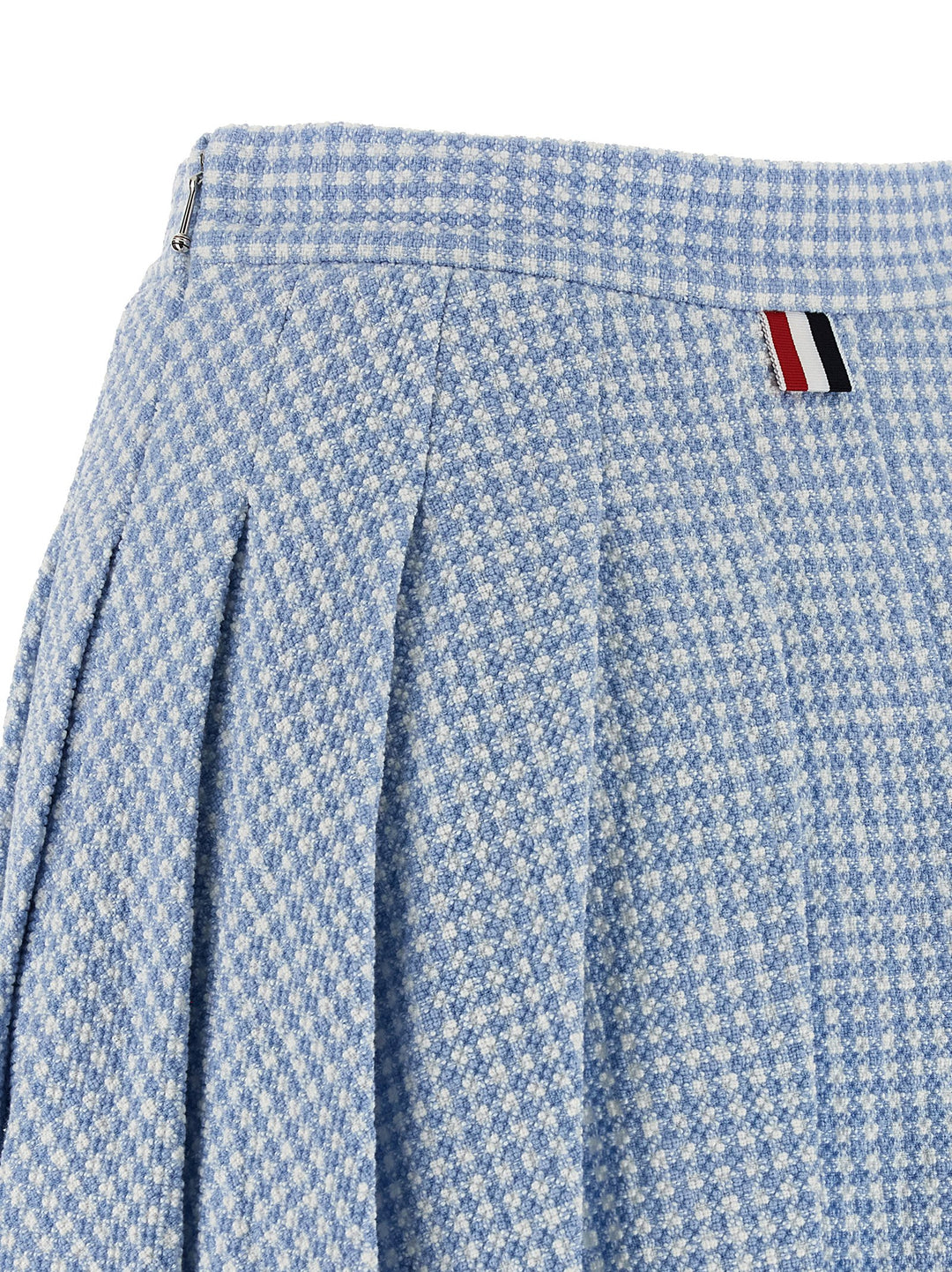 Thom Browne Pleated Tweed Skirt Skirts - Light Blue | 5e26510f869103cfa10a4ce60af54b129dee3852