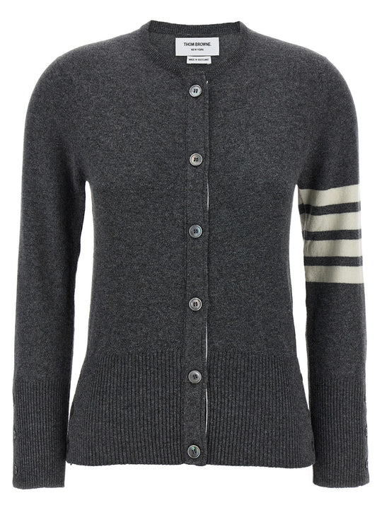 Classic Cashmere 4-Bar Sweaters And Cardigans Gray