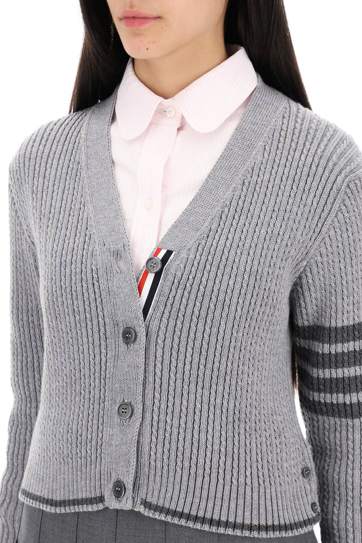 4 Bar Baby Cable Cropped Cardigan